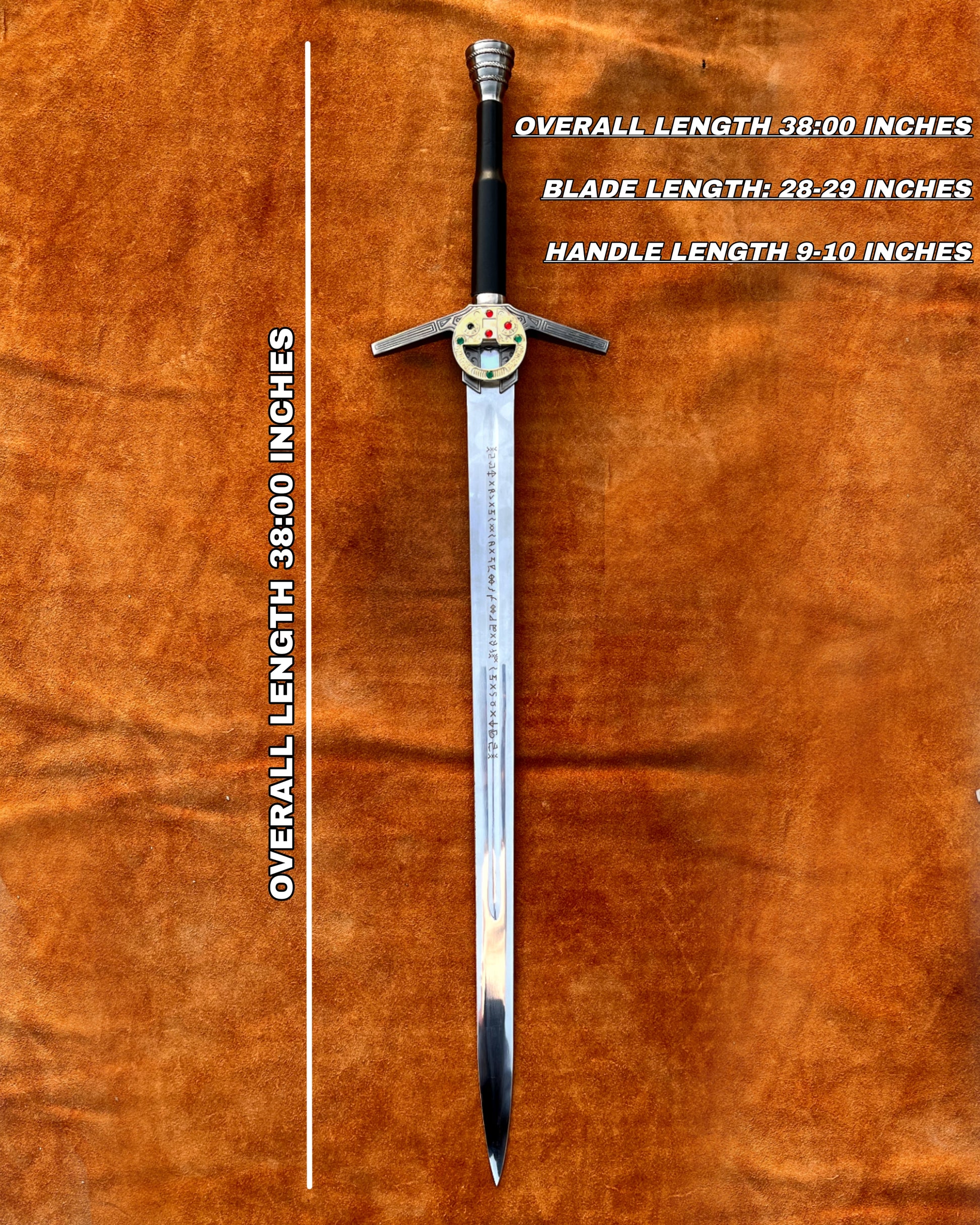 Dual Witcher sword display set with stainless steel craftsmanship, showcasing Geralt’s legendary weapons from the series