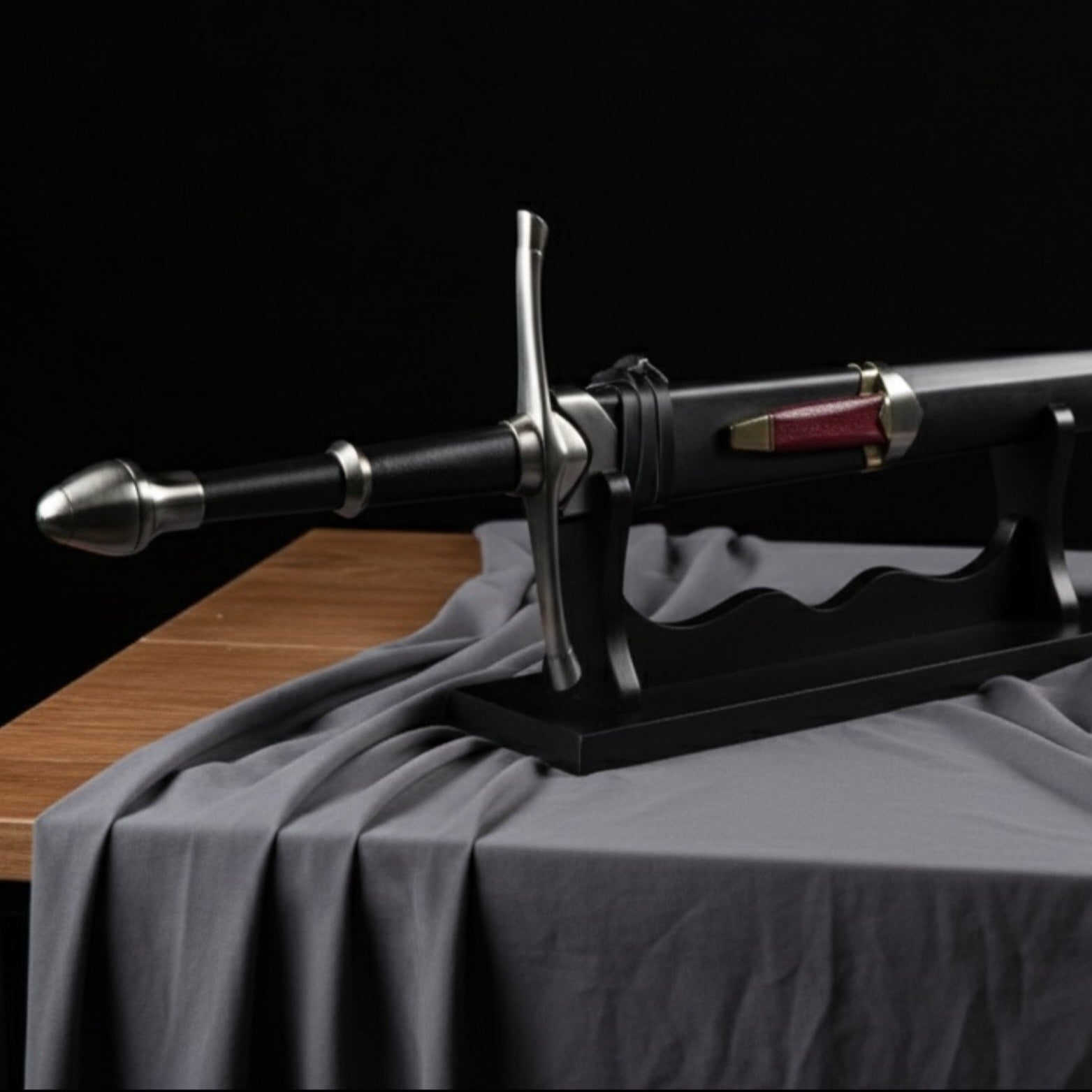 Close-up of polished Narsil sword blade showing craftsmanship and detail