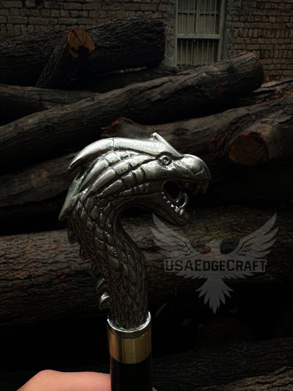 Elegant high-carbon steel dragon sword cane, luxury men’s walking stick