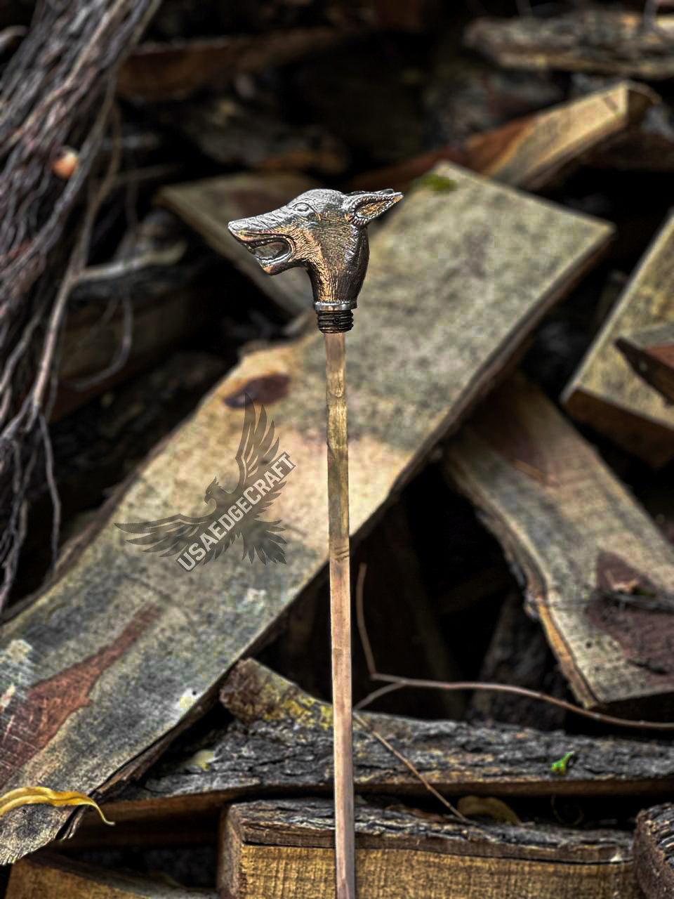 Functional sword cane with hidden blade and metal black finish