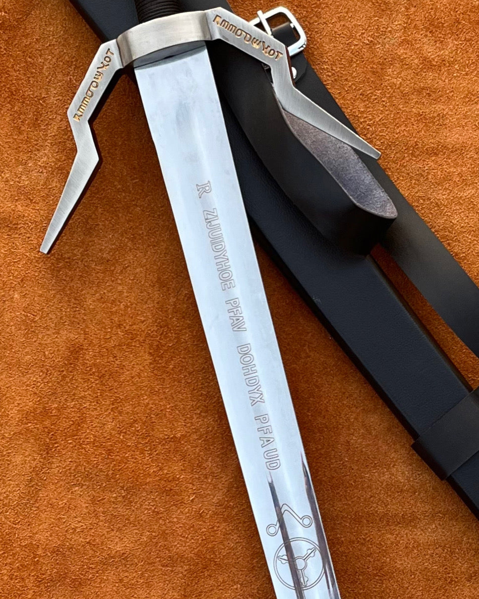 Geralt of Rivia sword replica from The Witcher, perfect fantasy collectible sword with premium scabbard and polished steel finish
