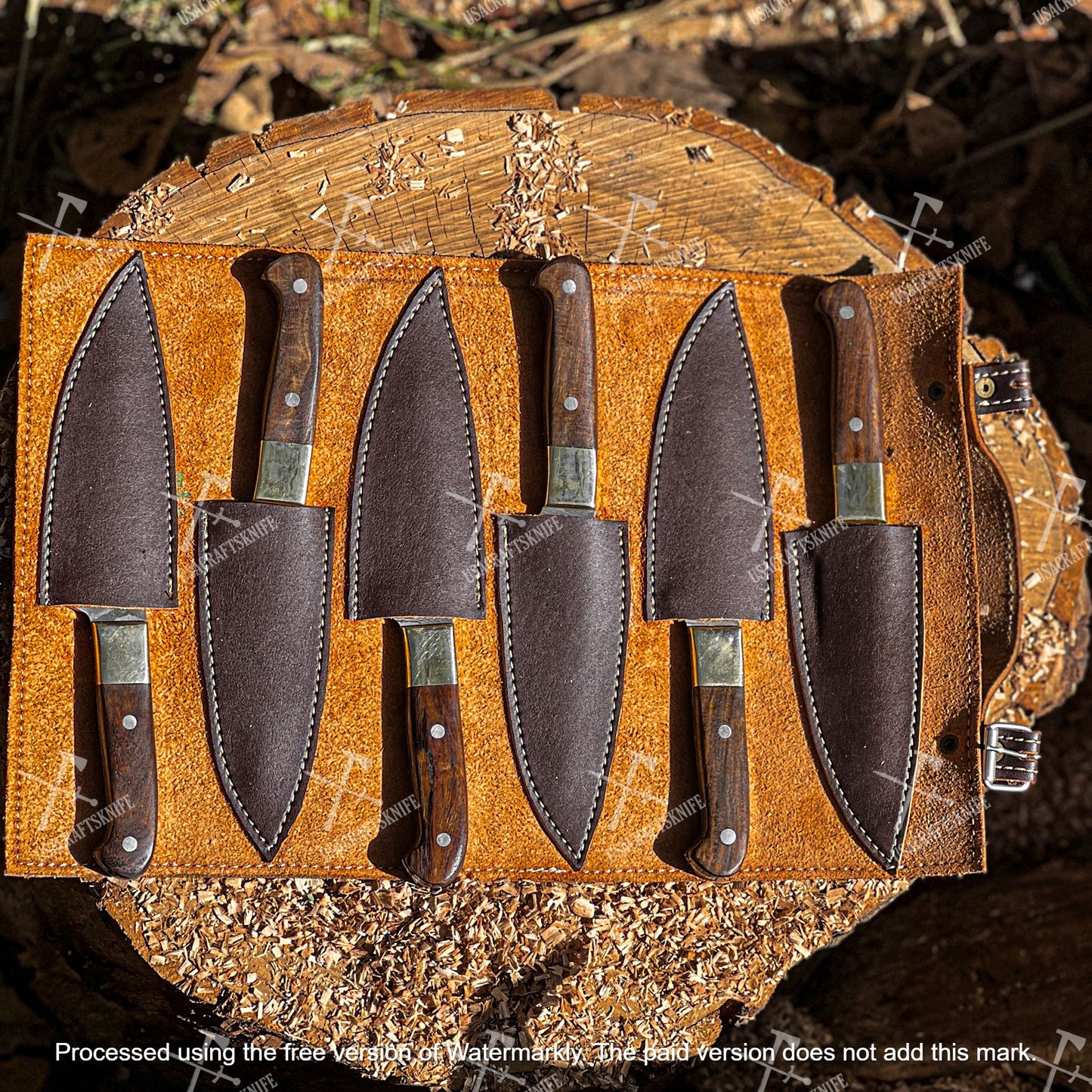 BBQ Steak Knives Set 6 pcs,Outdoor Steaks Knives, Damascus Steel Handmade Steak Knives, Chef Knife Set, Table Knives, Personalized Gift