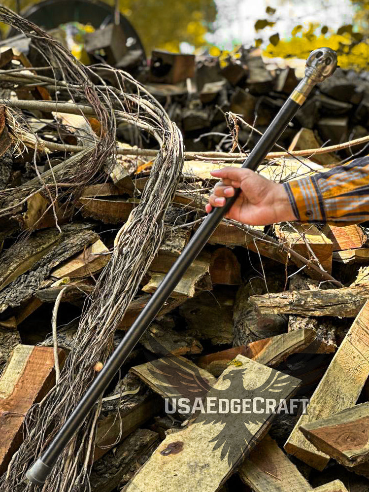 Stainless steel hidden blade inside stylish walking cane