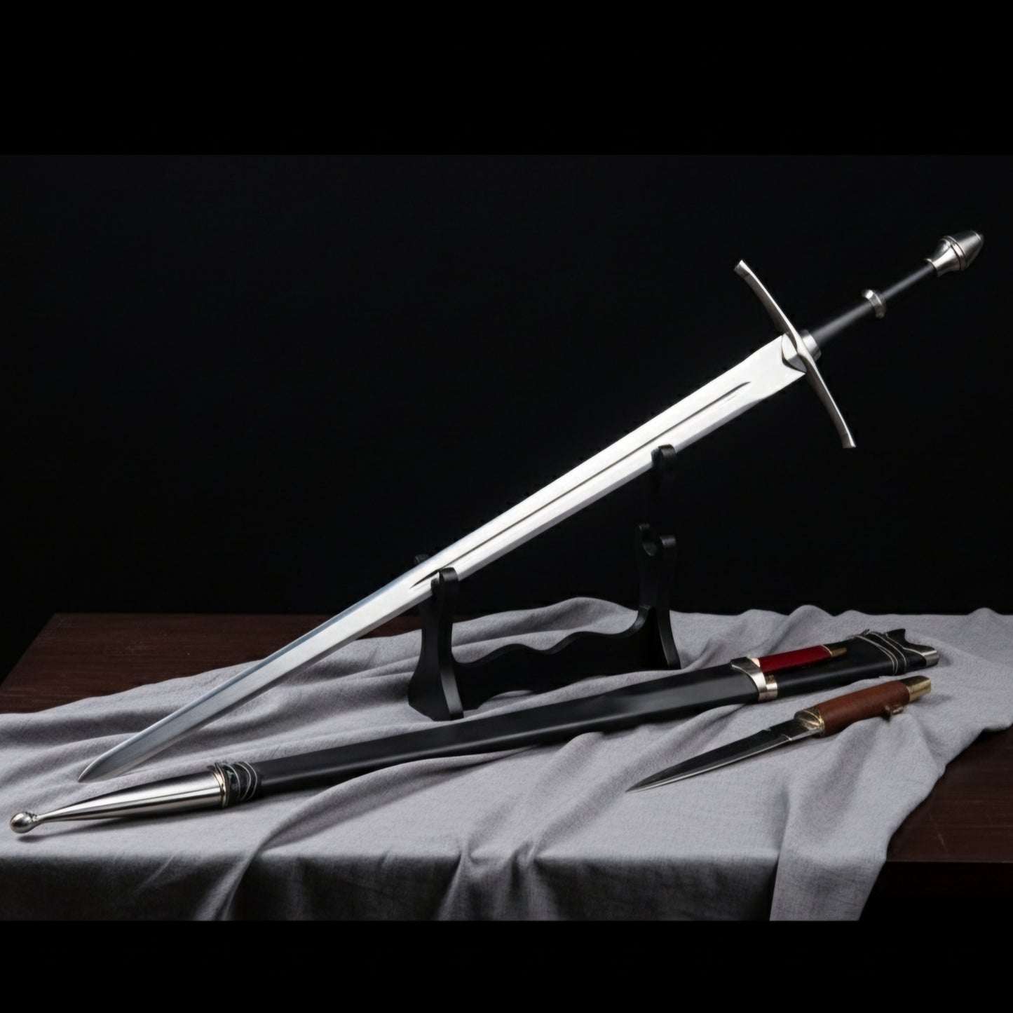 Elegant display of the Aragorn sword collectible inspired by Middle-earth