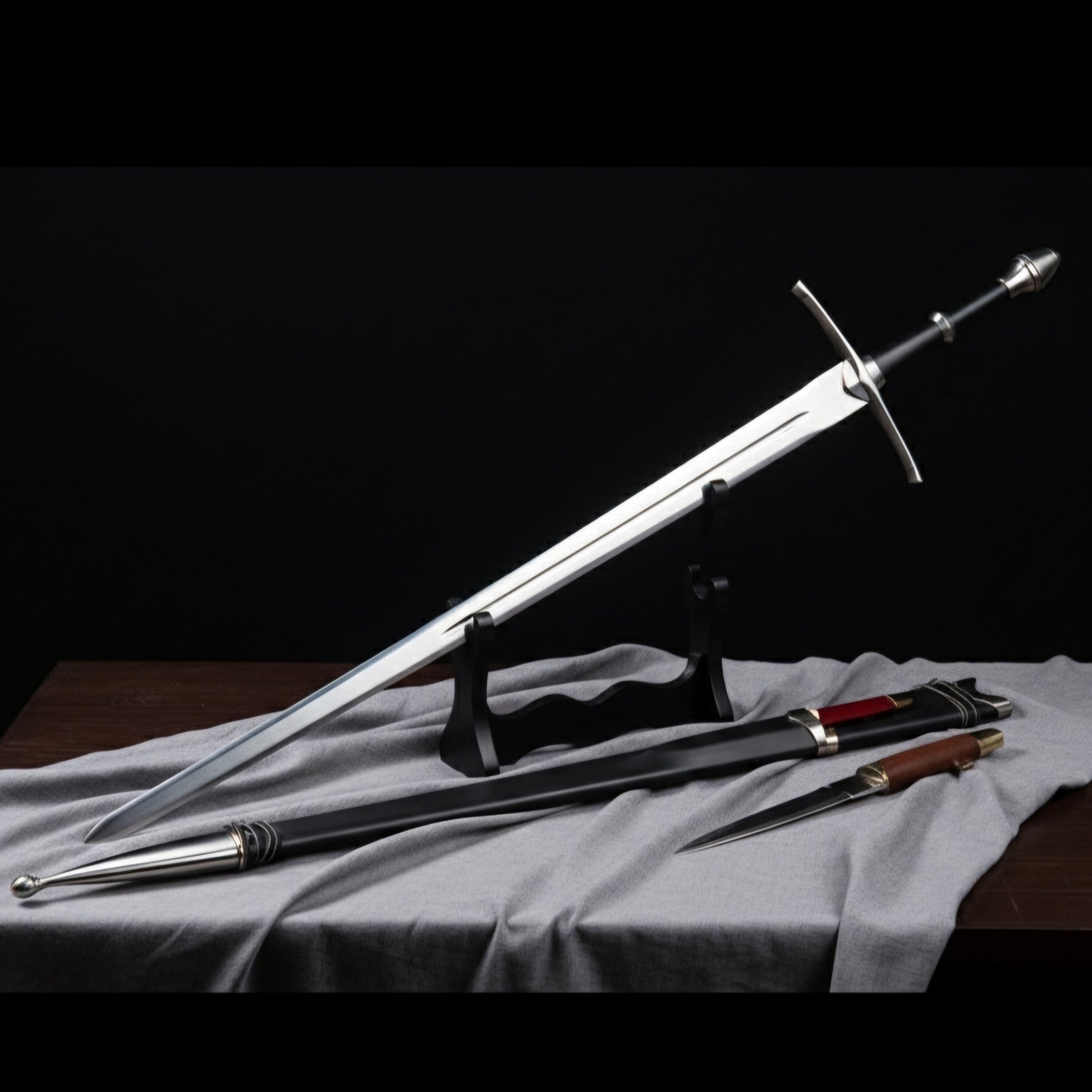 Elegant display of the Aragorn sword collectible inspired by Middle-earth