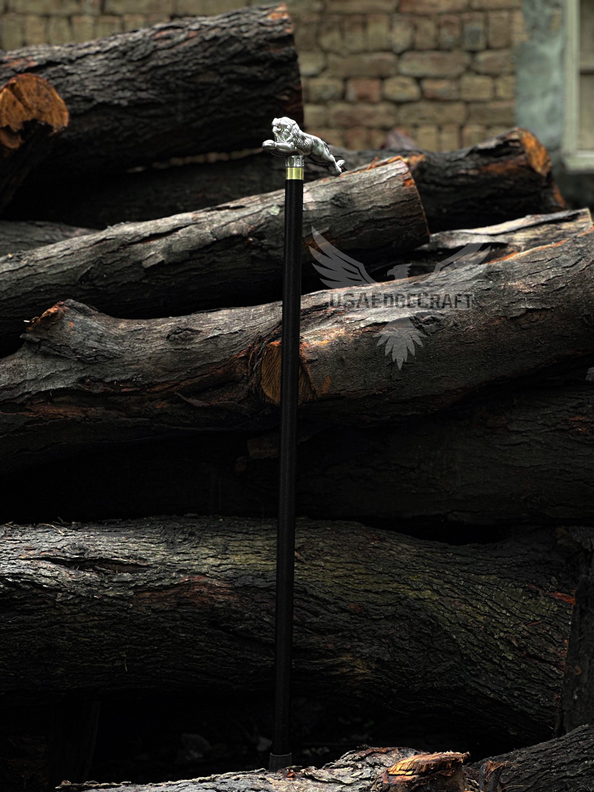 Luxury lion head sword cane, perfect for collectors and gentlemen