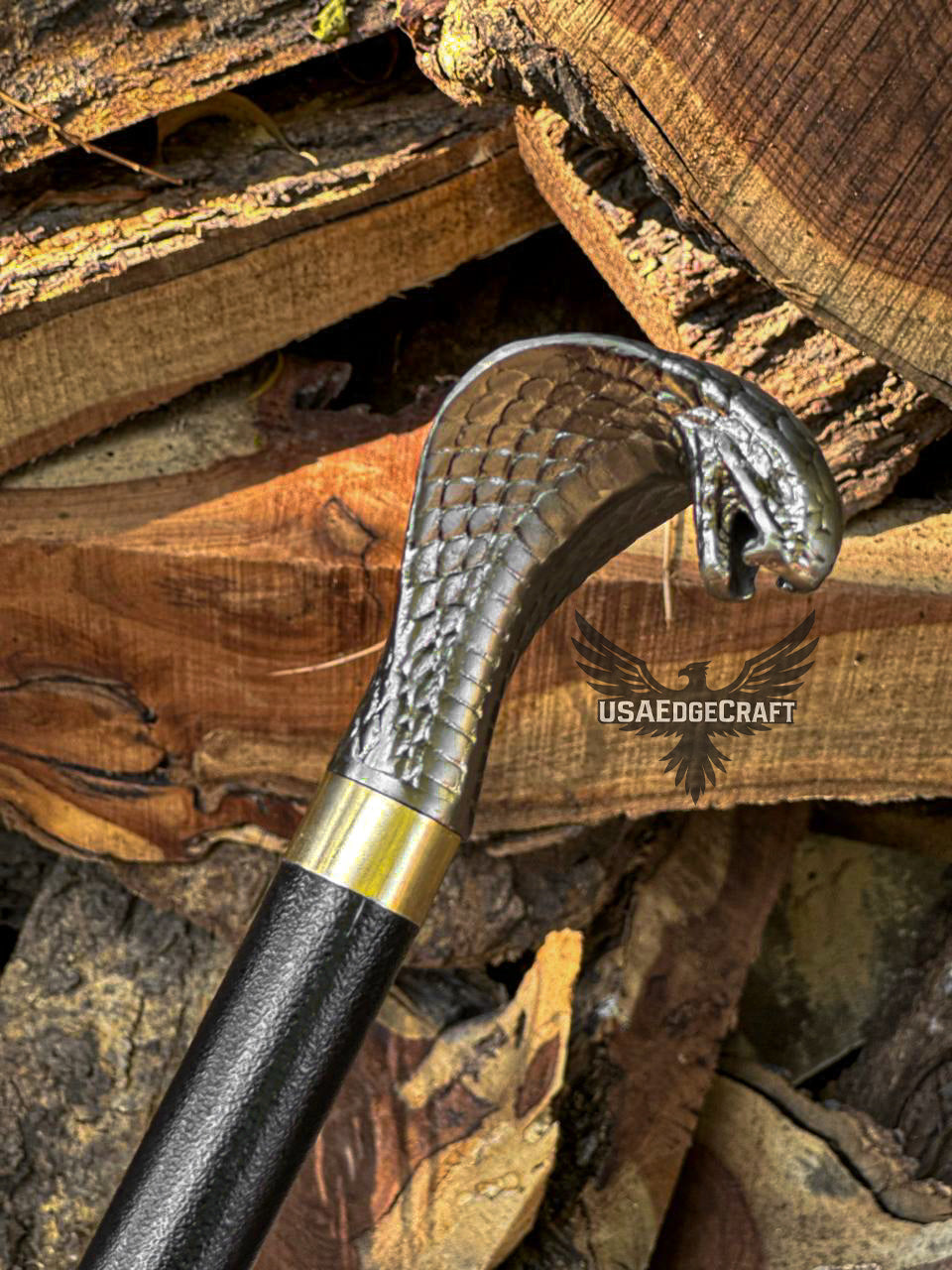 Elegant functional walking cane sword with stainless steel blade and premium black finish