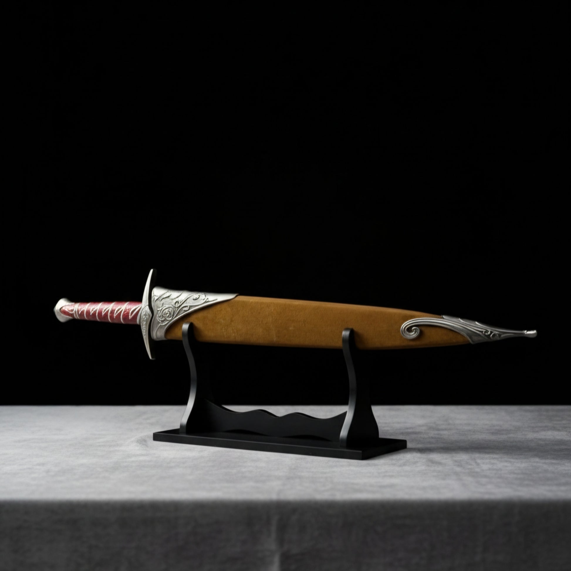 Handcrafted Frodo Sting Sword featuring premium stainless steel blade and wooden leather-wrapped scabbard.