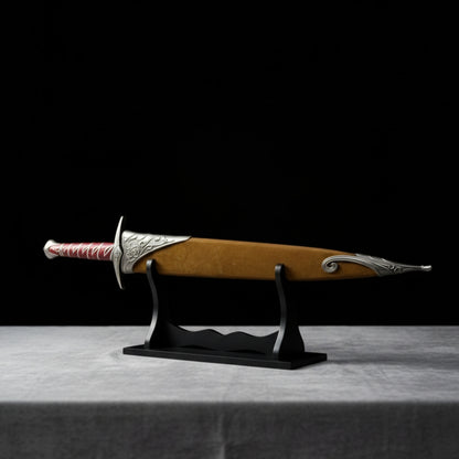Handcrafted Frodo Sting Sword featuring premium stainless steel blade and wooden leather-wrapped scabbard.